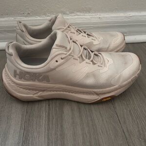 Hoka Transport Walking Women Shoes Size 10B Eggnog White Gum, Vibram, PREOWNED